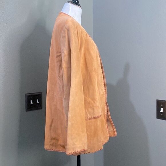 Vintage Jerry Lewis Classic Luxuries Orange Peach Suede Jacket - Picture 4 of 12